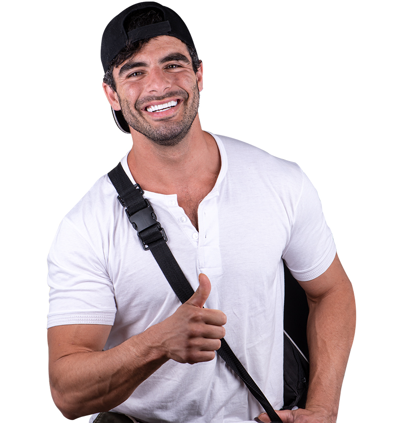 young man undergoing teeth whitening treatment