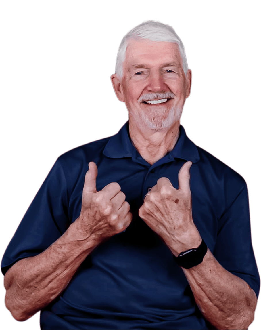 elderly man showing off his smile