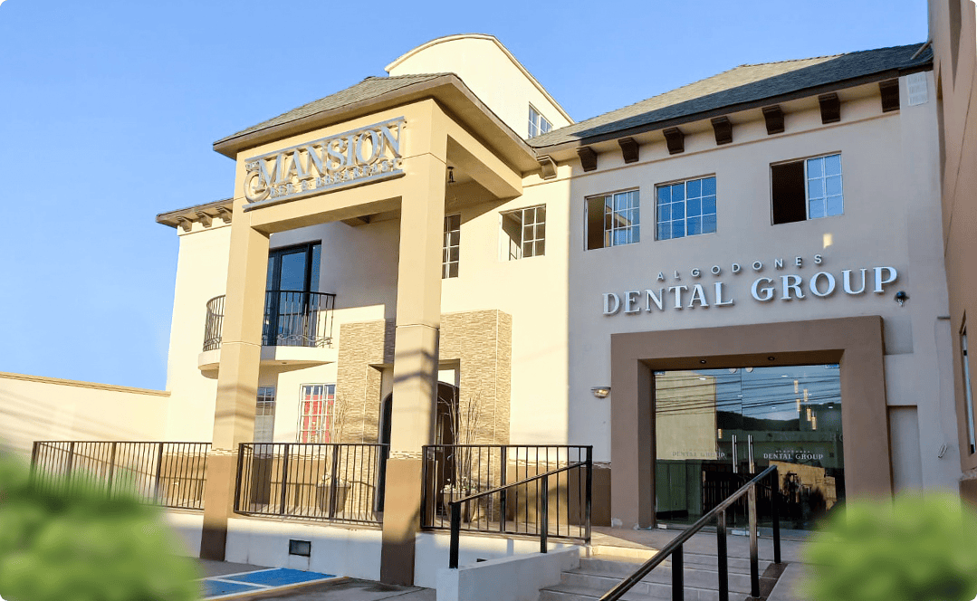 facade of the dental mansion in Los Algodones, Mexico